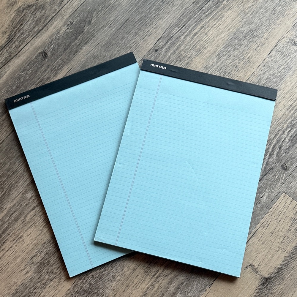 2 Mint Blue Notepads. Never used. Cross posted
